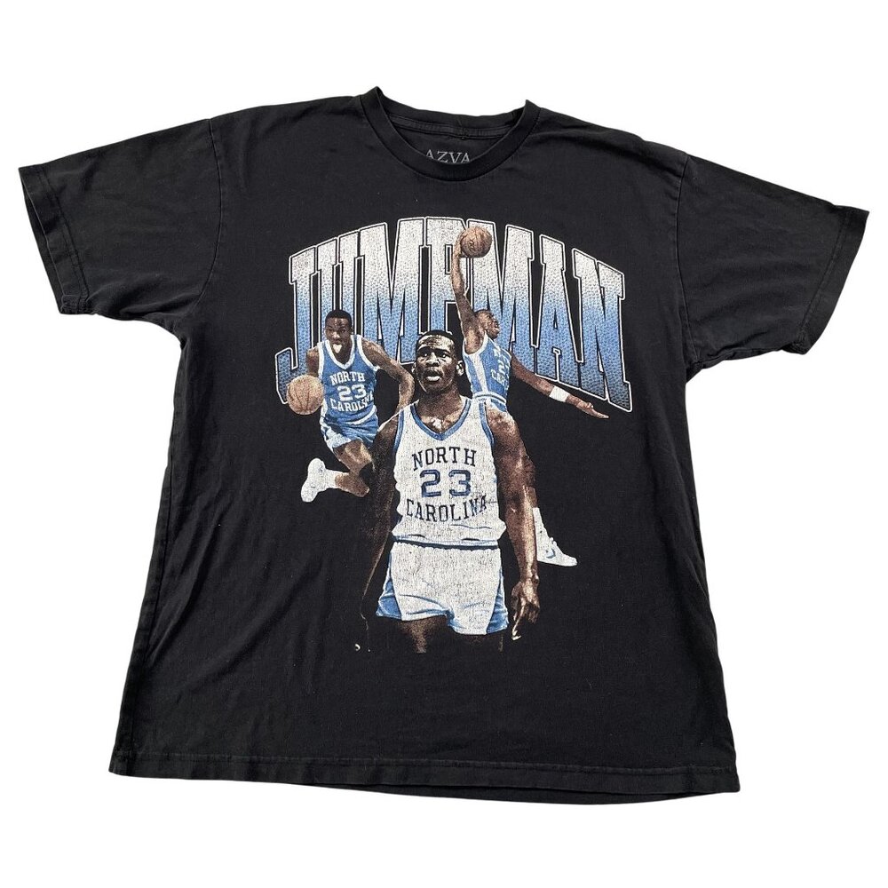 Michael Jordan UNC Jumpman T-Shirt‎ Mens Large AZVA Black NCAA Tee